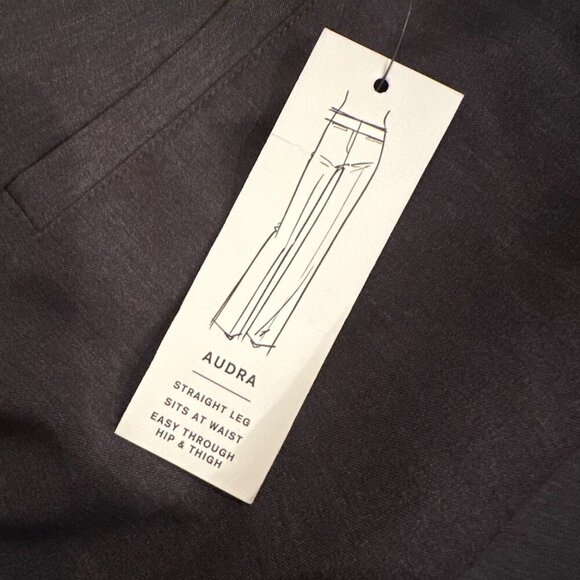 LIZ CLAIBORNE WOMENS AUDRA 10 LONG PANTS CHARCOAL HEATHER STRAIGHT LEG - Picture 6 of 12